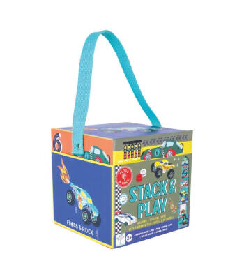 Floss & Rock Wooden Figurative Cubes - Cars 49P6070 - 4