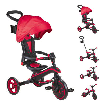 Globber Explorer 4-In-1 Folding Bicycle - Red 732-102 - 1