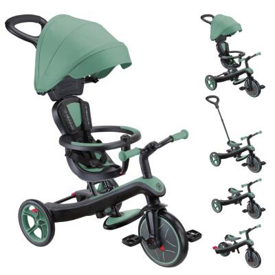 Globber Explorer 4-In-1 Trike Bicycle - Olive Green 634-104 - 1