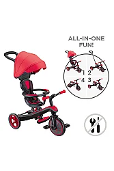 Globber Explorer 4-In-1 Trike Bicycle - Red 634-102 - 6
