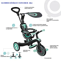 Globber Explorer 4in1 Bisiklet - Mavi 632-105 - Globber
