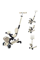 Globber Go Up Baby 360 Işıklı Scooter - Koyu Bej 844-466 - 2