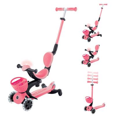 Globber Go Up Baby 360 Light-Up Scooter - Dark Pastel Pink 844-210 - 2