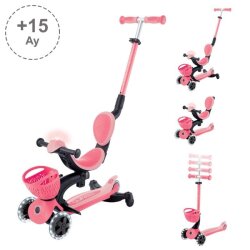 Globber Go Up Baby 360 Light-Up Scooter - Dark Pastel Pink 844-210 - Globber