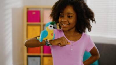 Happy Yappers Slap Band Plush Blue Parrot Hy-337 - 4