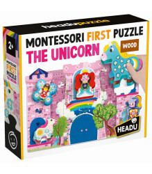 Headu Montessori First Puzzle The Unicorn Wood Mu56987 - 1