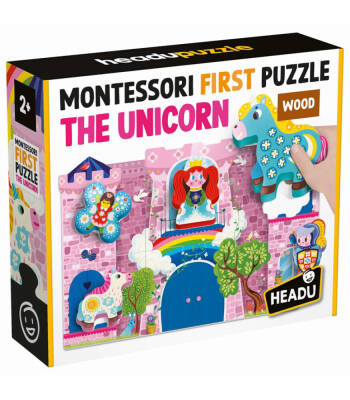 Headu Montessori First Puzzle The Unicorn Wood Mu56987 - 1