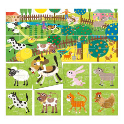 Headu Puzzle 8+1 Farm (Ages 2-5) It20867 - 2