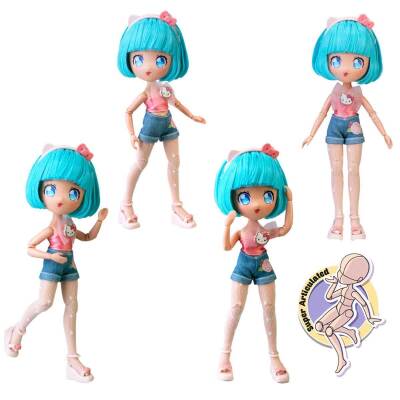 Hello Kitty Manga Doll Pretty Pink Figure Set Hktf3000 - 3