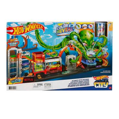 Hot Wheels Dev Ahtapot ile Araba Yıkama Oyun Seti GTT96 - 4