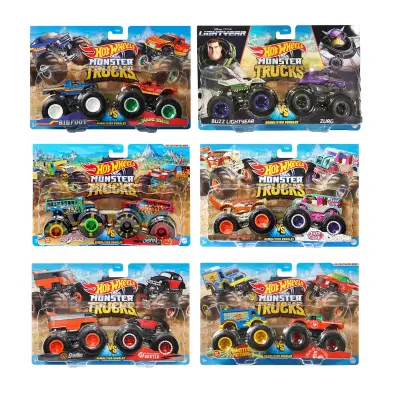 Hot Wheels Monster Trucks Mighty Duo 1:64 Cars Fyj64 - 1