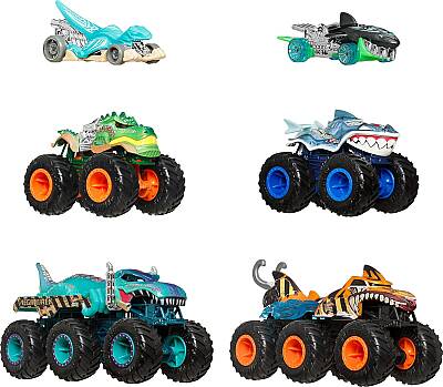 Hot Wheels Monster Trucks Sharks & Dinos Çoklu Arabalar Jgd68 - 2