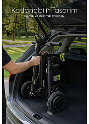 Igofor 3 Tekerlekli Katlanabilir Elektrikli Oturulabilir Scooter Siyah EM301-B - 5