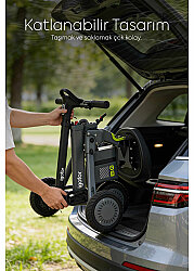 Igofor 3 Tekerlekli Katlanabilir Elektrikli Oturulabilir Scooter Gri EM301-G - 3