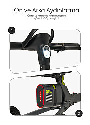 Igofor 3 Tekerlekli Katlanabilir Elektrikli Oturulabilir Scooter Gri EM301-G - 4