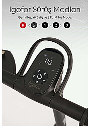 Igofor 3 Tekerlekli Katlanabilir Elektrikli Oturulabilir Scooter Gri EM301-G - 6