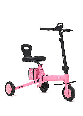 Igofor 3 Tekerlekli Katlanabilir Elektrikli Oturulabilir Scooter Pembe EM301-P - 1