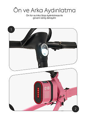 Igofor 3 Tekerlekli Katlanabilir Elektrikli Oturulabilir Scooter Pembe EM301-P - 3