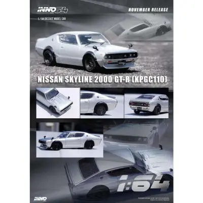 Inno 1/64 Nissan Skyline 200 Gt-R (Kpgc110) In64-Kpgc110-Sıl - 3