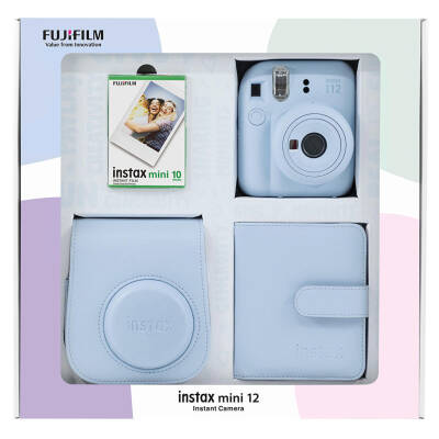 Instax Mini 12 Blue Camera 10-Pack Film Fotsi195-Bx4-10-Dk-Ka - 1