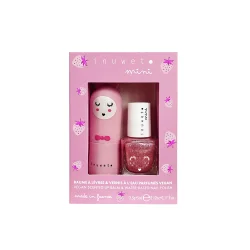 Inuwet 2-Piece Water-Based Nail Polish And Lip Balm Set - Strawberry Vindv05 