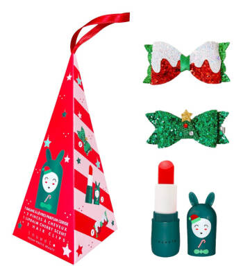 Inuwet Christmas Set Cherry Scented Lip Balm And 2 Hair Clips Vincn02 - 1