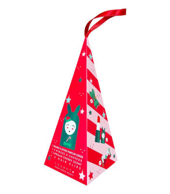 Inuwet Christmas Set Cherry Scented Lip Balm And 2 Hair Clips Vincn02 - 2