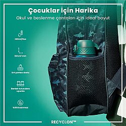 ION8 Geri Dönüştürülmüş Plastik Sızdırmaz Çocuk Suluğu (350 ml) - Recyclon Köpekbalığı - 2