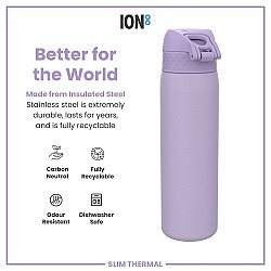 ION8 Sızdırmaz İnce Su Termosu 500 Ml - Açık Mor - 5