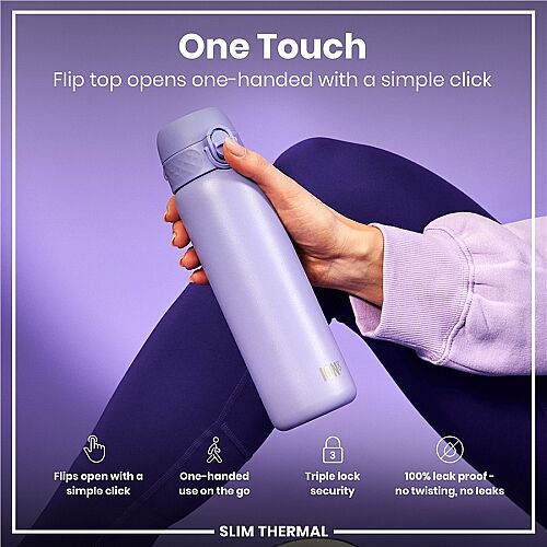 ION8 Sızdırmaz İnce Su Termosu 500 Ml - Açık Mor - 3