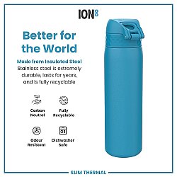 ION8 Sızdırmaz İnce Su Termosu 500 Ml - Mavi - 6