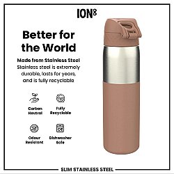 ION8 Sızdırmaz Paslanmaz Çelik İnce Suluk 600 Ml - Mocha Kahve - 5