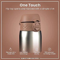 ION8 Sızdırmaz Paslanmaz Çelik İnce Suluk 600 Ml - Mocha Kahve - 3