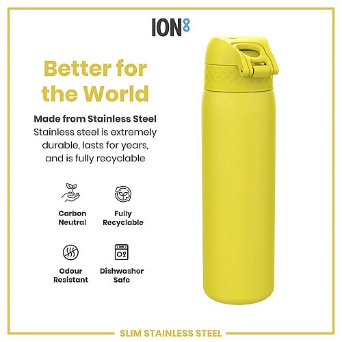 ION8 Sızdırmaz Paslanmaz Çelik İnce Suluk (600 ml) - Sarı - 5