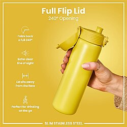 ION8 Sızdırmaz Paslanmaz Çelik İnce Suluk (600 ml) - Sarı - 6