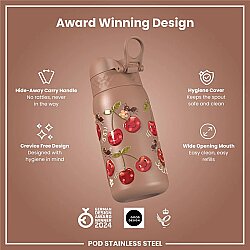 ION8 Paslanmaz Çelik Sızdırmaz Çocuk Suluğu (400 ml) - Kirazlar - 6
