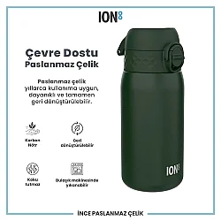 ION8 Paslanmaz Çelik Sızdırmaz Çocuk Suluğu (400 ml) - Koyu Yeşil - 2