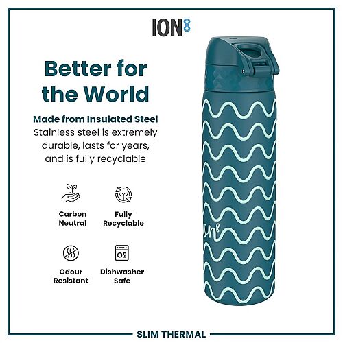 ION8 Sızdırmaz İnce Su Termosu 500 Ml - Dalga - 5