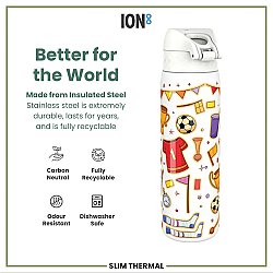 ION8 Sızdırmaz İnce Su Termosu (500 ml) - Futbol - 5