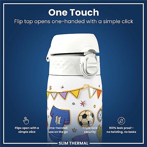 ION8 Sızdırmaz İnce Su Termosu (500 ml) - Futbol - 3