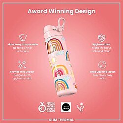 ION8 Sızdırmaz İnce Su Termosu (500 ml) - Gökkuşağı - 6