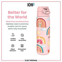 ION8 Sızdırmaz İnce Su Termosu (500 ml) - Gökkuşağı - 5