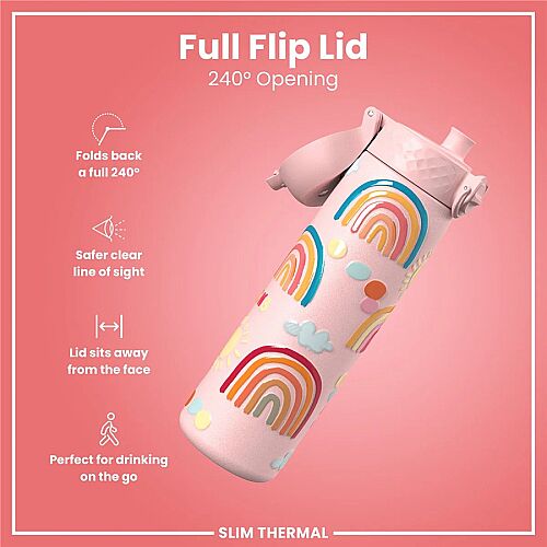 ION8 Sızdırmaz İnce Su Termosu (500 ml) - Gökkuşağı - 4