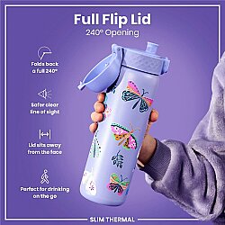ION8 Sızdırmaz İnce Su Termosu (500 ml) - Kelebekler - 4