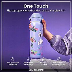 ION8 Sızdırmaz İnce Su Termosu (500 ml) - Kelebekler - 3