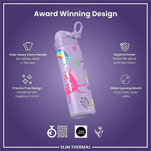 ION8 Sızdırmaz İnce Mor Su Termosu (500 ml) - Unicorn - 6