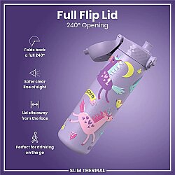 ION8 Sızdırmaz İnce Mor Su Termosu (500 ml) - Unicorn - 4