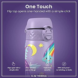 ION8 Sızdırmaz İnce Mor Su Termosu (500 ml) - Unicorn - 3
