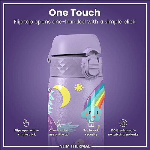 ION8 Sızdırmaz İnce Mor Su Termosu (500 ml) - Unicorn - 3