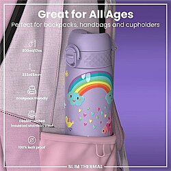ION8 Sızdırmaz İnce Mor Su Termosu (500 ml) - Unicorn - 2